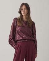 Summum Top Shiny Jacquard 2s3386-12340 Sweater 558 Merlot - thumbnail