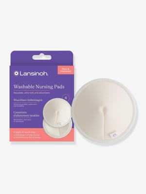 Wasbare borstvoeding pads x4 LANSINOH wit Wasbare borstvoeding pads x4 LANSINOH wit