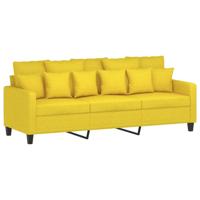 4-delige Loungeset met kussens stof lichtgeel - thumbnail