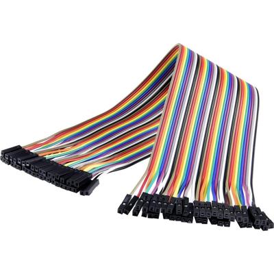Renkforce JKFF403 Jumperkabel Arduino, Banana Pi, Raspberry Pi® [40x Draadbrug-bus - 40x Draadbrug-bus] 30.00 cm Bont