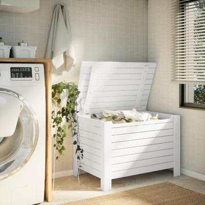 Opbergbox met deksel RANA 100x49x54 cm massief grenenhout wit Opbergbox met deksel RANA 100x49x54 cm massief grenenhout wit