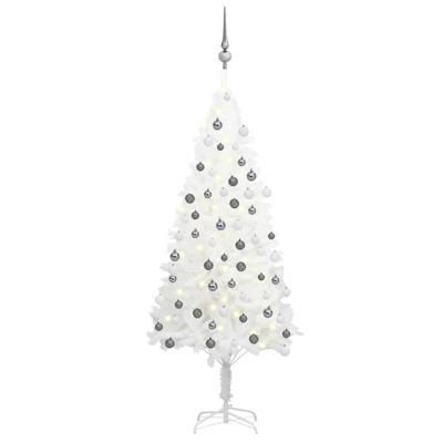 VidaXL Kunstkerstboom met verlichting en kerstballen 120 cm wit