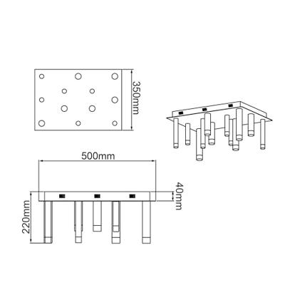 Brilliant Vierkante plafondlampCembalo met led - G93769/20