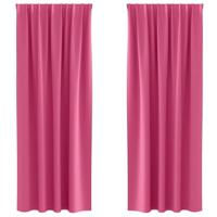 VidaXL Zwart-out gordijnen met ringen 2 pcs felroze 245 x 140 cm - thumbnail