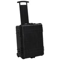 Flightcase op wieltjes 58x45x27 cm PP zwart - thumbnail