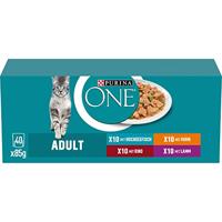 PURINA One Mix of flavors - nat kattenvoer - 40x85g - thumbnail