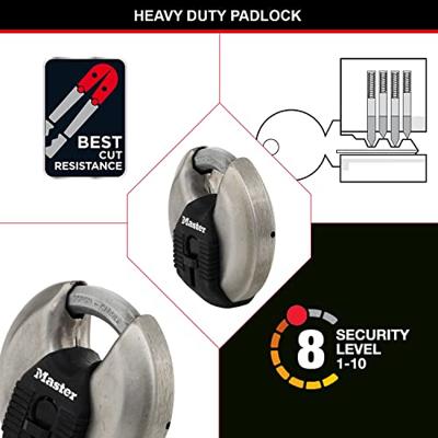 Masterlock 2 x 70mm diam. stainless steel keyed alike padlocks - octagonal boron- - M40EURT