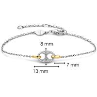 TI SENTO-Milano 2982ZY Armband Koffiebooncharm zilver-zirconia goudkleurig-wit 16-19,5 cm - thumbnail