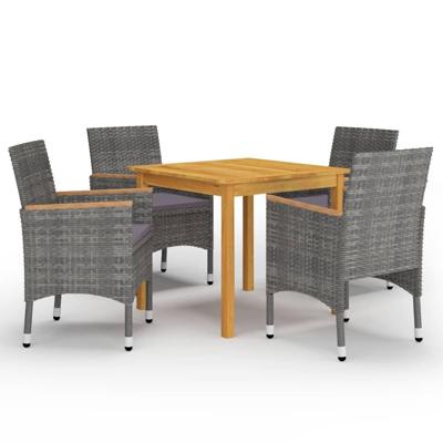 5-delige Tuinset grijs