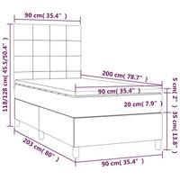 Boxspring met matras en LED stof donkerbruin 80x200 cm - thumbnail