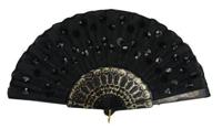 Chinese Waaier pailletten zwart - thumbnail