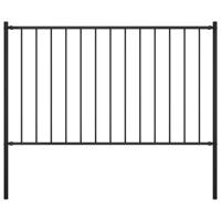 Hekpaneel met palen 1,7x1 m gepoedercoat staal zwart - thumbnail