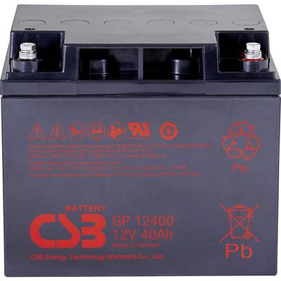 CSB Battery GP 12400 Standby USV Loodaccu 12 V 40 Ah Loodvlies (AGM) (b x h x d) 197 x 171 x 165 mm M5-schroefaansluiting Onderhoudsvrij, Geringe zelfontlading CSB Battery GP 12400 Standby USV Loodaccu 12 V 40 Ah Loodvlies (AGM) (b x h x d) 197 x 171 x 165 mm M5-schroefaansluiting Onderhoudsvrij, Geringe zelfontlading