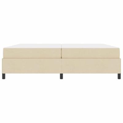 Boxspring bed Crème, Zwart 200 x 200 cm Stof, Engineered Hout