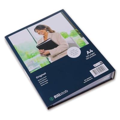 Rillstab showalbum A4 100 tassen, zwart