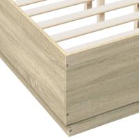 Bedframe bewerkt hout sonoma eikenkleurig 90x190 cm - thumbnail