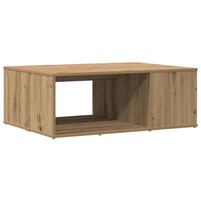 Salontafel 90x67x33 cm bewerkt hout artisanaal eikenkleurig