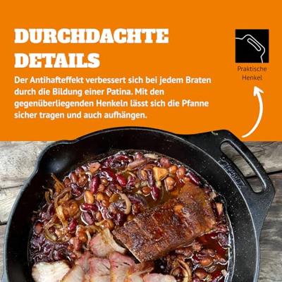 Petromax gietijzeren skillet 2 handvatten 25cm