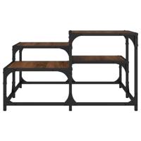 Salontafel 68x68x40 cm bewerkt hout bruineikenkleurig - thumbnail