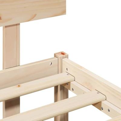 Bedframe met hoofdeinde Bruin 75 x 190 cm Massief grenenhout