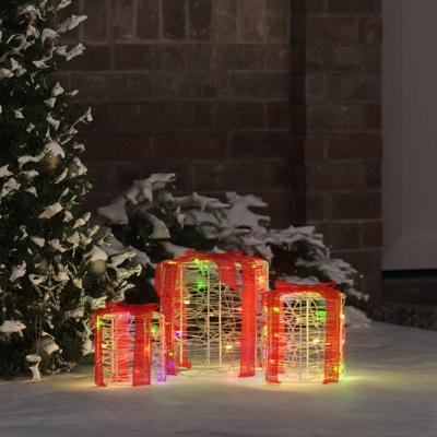 VidaXL Decoratie voor geschenkdoos 3 pcs kleurrijk 20 x 20 x 21 cm