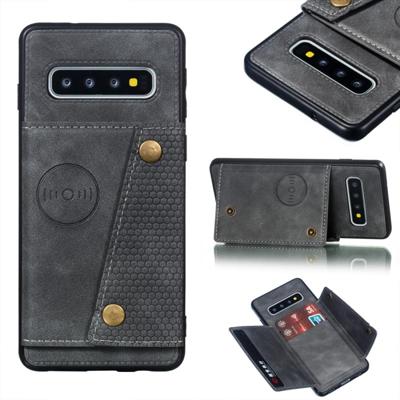 Lederen beschermhoes voor Galaxy S10 (grijs)