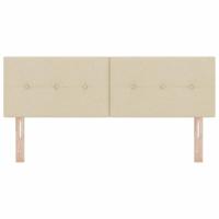 LED Hoofdbord met LED-striplichten Crème 160 cm Polyester - thumbnail