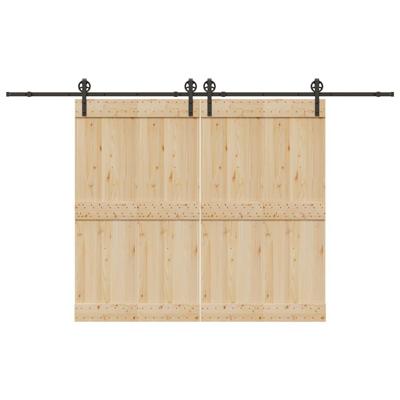 Doos met onderdelen voor schuifdeur 366 cm staal zwart