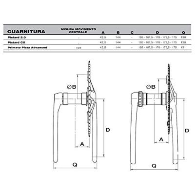 MICHE crankstel "pistard 2.0" crankset pistard 2.0" 50 teeth