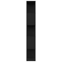 Boekenkast/kamerscherm 80x24x159 cm bewerkt hout zwart - thumbnail