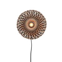 GOOD&MOJO Wandlamp 'Kalimantan' Bamboe, 30cm, kleur Naturel/Zwart - thumbnail