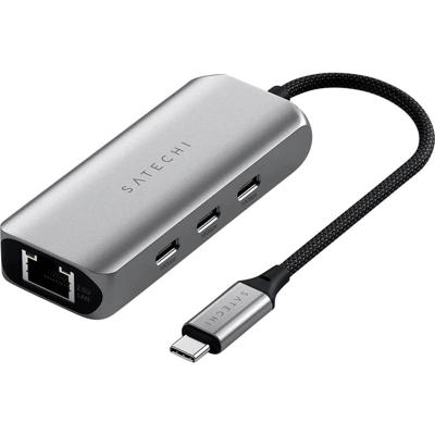 Satechi 4-in-1 USB-C hub met ethernet (2.5 Gb) - Space Grey Satechi 4-in-1 USB-C hub met ethernet (2.5 Gb) - Space Grey