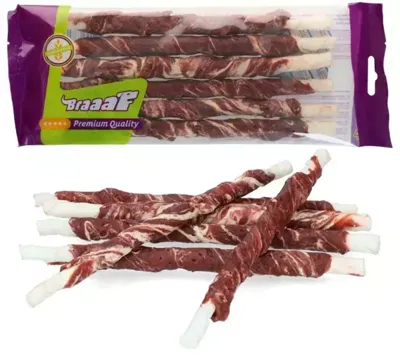 Braaaf Rawhide Twister Lam & Vis (6 st.) - 21 cm Braaaf Rawhide Twister Lam & Vis (6 st.) - 21 cm