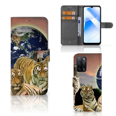 OPPO A16/A16s/A54s | Telefoonhoesje | Met pasjeshouder | Roofdieren OPPO A16/A16s/A54s | Telefoonhoesje | Met pasjeshouder | Roofdieren