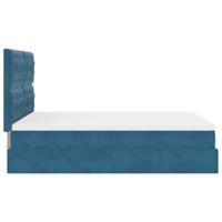 Ottoman bed met matrassen 140x200cm fluweel donkerblauw - thumbnail