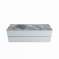 MONDIAZ VICA-DLUX 150cm badmeubel onderkast Clay 2 lades. Inbouw wastafel CLOUD links zonder kraangat, kleur Lava. - thumbnail