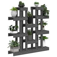 Plantenstandaard grijs 104,5x25x109,5 cm massief grenenhout - thumbnail
