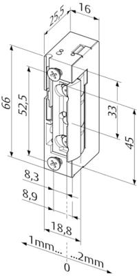 Effeff 128 Elektrische inbouw deuropener type 128 | spanningsloos vergrendeld | pulsontgrendeling | fafix | 10-24V=~ | (11-13V 100% ED) | DIN links en