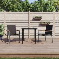 Tuinstoelen 2 st 55x61,5x90 cm textileen en staal zwart - thumbnail