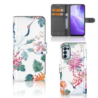 OPPO Find X3 Lite | Telefoonhoesje | Met pasjeshouder | Bird Flowers - thumbnail