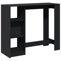 Bartafel met schap 124x46x103,5 cm bewerkt hout zwart - thumbnail