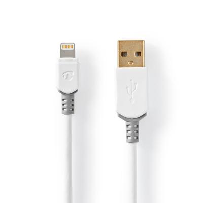 Nedis Lightning Kabel | Apple Lightning 8- Pins naar USB-A Male | 2 m | Grijs / Wit | 1 stuks - CCBW39300WT20 CCBW39300WT20