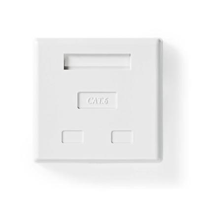 Netwerk Wanddoos | Opbouw | 2 poort(en) | STP CAT6 | Recht | Female | Goud Verguld | PVC | Wit | Doo
