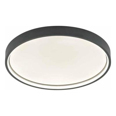 Slim LED Plafonniere 45 cm - Plafondlamp dimbaar zonder dimmer - Warm wit licht - Antraciet