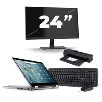 Dell Latitude 5300 2-IN-1 - Intel Core i5-8e Generatie - 13 inch - Touch - 16GB RAM - 256GB SSD - Windows 11 + 1x 24 inch Monitor - thumbnail