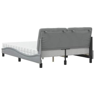 Bed met matras stof lichtgrijs 140x200 cm - thumbnail