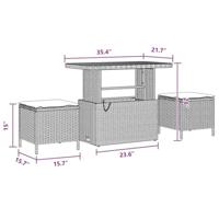Tuinbankenset 11 pcs Zwart poly rattan - thumbnail