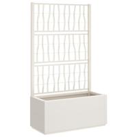 Plantenbak met latwerk 80x36x140 cm polypropeen wit - thumbnail