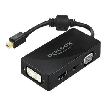 Delock 62073 Mini DisplayPort 1.2 Adapter naar VGA / HDMI / DVI / Audio female 4K Passief zwart Delock 62073 Mini DisplayPort 1.2 Adapter naar VGA / HDMI / DVI / Audio female 4K Passief zwart