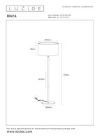 Lucide MAYA - Vloerlamp - Ø 45 cm - 1xE27 - Beige - thumbnail
